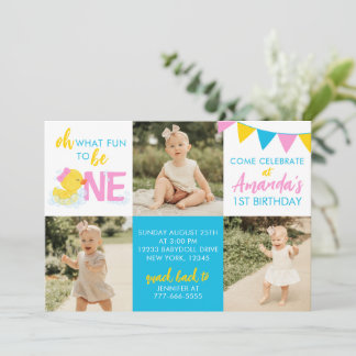 Girl Rubber Duck 3 Foto Einladung zum Geburtstag