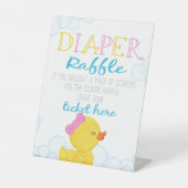 Girl Rubber Duck DIaper Raffle Babydusche Sockelschild (Vorderseite)