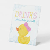 Girl Rubber Duck Drinks Party Sockelschild (Vorderseite)