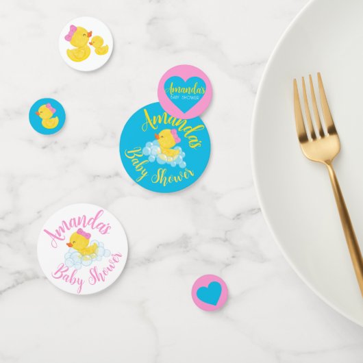Girl Rubber Duck Personalisiert Baby Shower Confet Konfetti (Gruppe)