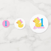 Girl Rubber Duck Personalisiert Geburtstag Confett Konfetti (Vorderseiten)