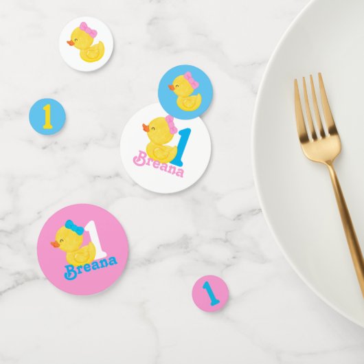 Girl Rubber Duck Personalisiert Geburtstag Confett Konfetti (Gruppe)