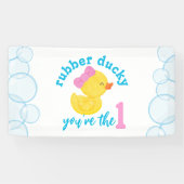 Girl Rubber Ducky 1. Geburtstags-Party Banner (Horizontal)