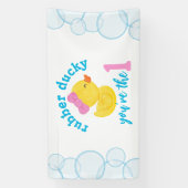 Girl Rubber Ducky 1. Geburtstags-Party Banner (Vertikal)