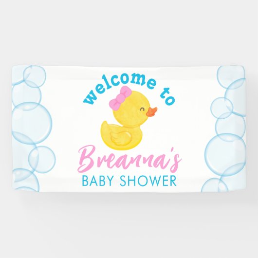 Girl Rubber Ducky Baby Duwer Willkommenshändler Banner (Horizontal)