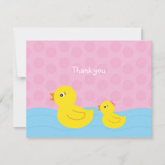 Girl Rubber Ducky Duck Flat Danke für Ihre Anmerku Mitteilungskarte