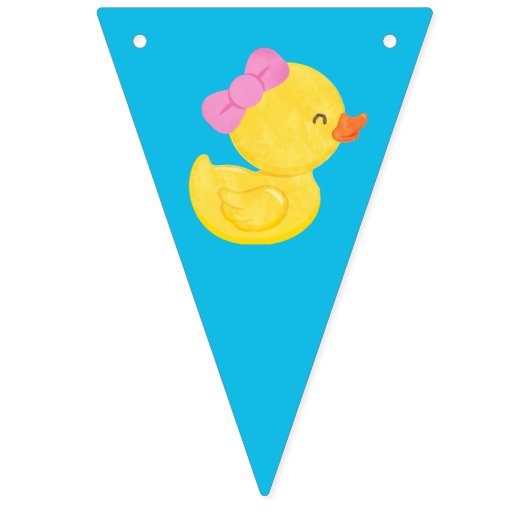 Girl Rubber Ducky Happy Birthday Bunting Banner (Erste Fahne)