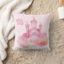 Girl Rule Palace auf der rosa Cloud Burp Cloth Kissen