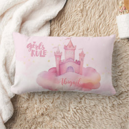 Girl Rule Palace auf der rosa Cloud Lendenkissen