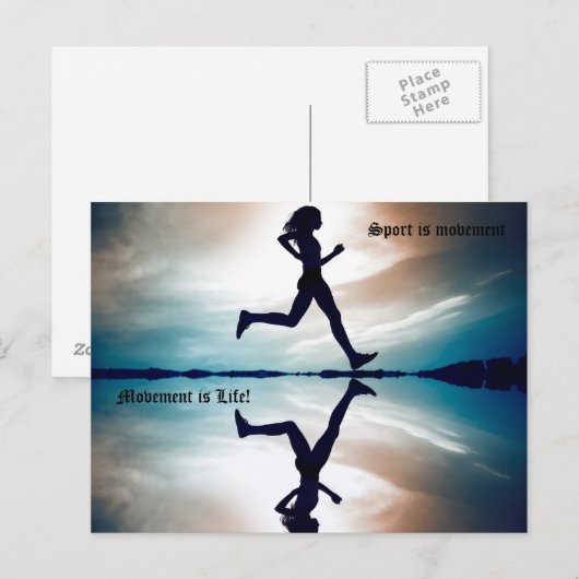 Girl-Run Postkarte (Vorne/Hinten)