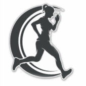 Girl Running Aufkleber (Vorderseite)