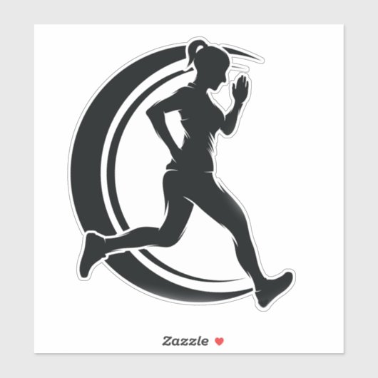 Girl Running Aufkleber (Blatt)