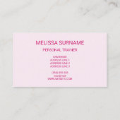 Girl Running Illustration Pink Personal Trainer Visitenkarte (Rückseite)