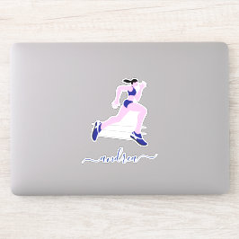 Girl-Running-Marathon-Runner Track Athlete Name Aufkleber