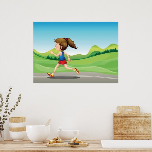 Girl Running Poster (Küche)