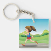 Girl Running Schlüsselanhänger (Vorderseite)