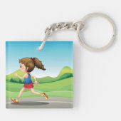 Girl Running Schlüsselanhänger (Rückseite)