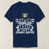 Girl runs on Jesus and candy apple  T-Shirt (Design vorne)
