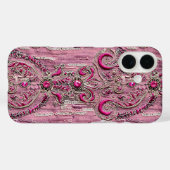 Girl Rustic Country Pink Stone Pink Denim Case-Mate iPhone Hülle (Rückseite (Horizontal))