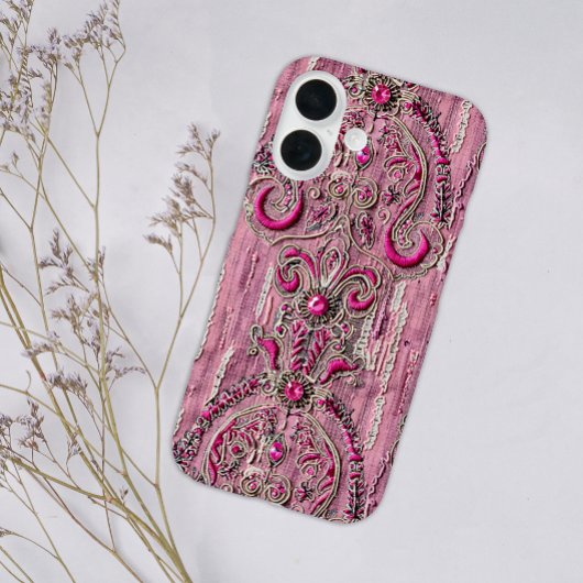 Girl Rustic Country Pink Stone Pink Denim Case-Mate iPhone Hülle