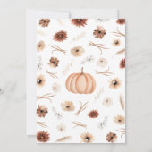 Girl Rustic Little Pumpkin Baby Dusche Einladung (Rückseite)