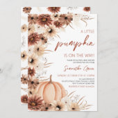 Girl Rustic Little Pumpkin Baby Dusche Einladung (Vorne/Hinten)