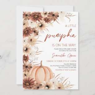 Girl Rustic Little Pumpkin Baby Dusche Einladung