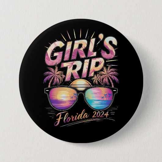 Girl’s Trip Florida 2024 Summer Beach Weekend Button (Vorderseite)