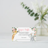 Girl Safari Animal Baby Dusche Windelwaschkarte Begleitkarte (Stehend Vorderseite)