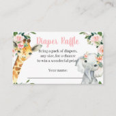 Girl Safari Animal Baby Dusche Windelwaschkarte Begleitkarte (Vorderseite)