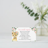 Girl Safari Animal Baby Shooting Book Request Card Begleitkarte (Stehend Vorderseite)