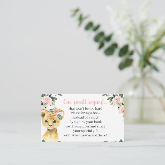 Girl Safari Animal Baby Shooting Book Request Card Begleitkarte (Stehend Vorderseite)