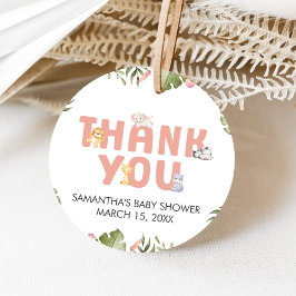 Girl Safari Animal Baby Shower Geschenkanhänger