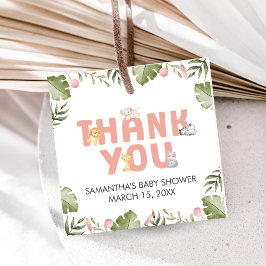 Girl Safari Animal Baby Shower Geschenkanhänger