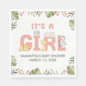 Girl Safari Animal Baby Shower  Serviette (Vorderseite)