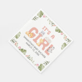 Girl Safari Animal Baby Shower  Serviette (Ecke)