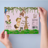 Girl Safari Animals Baby Dusche Chip Beutel Wrappe Flyer (Hand)