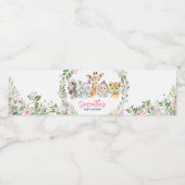 Girl Safari Animals Baby Dusche Wasserflaschenetikett (Einzelnes Label)