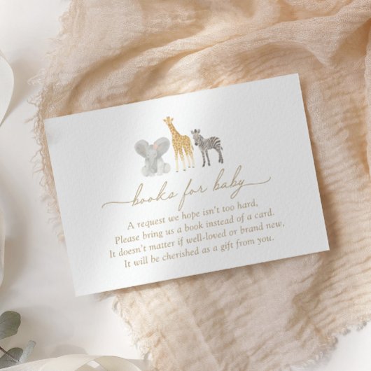 Girl Safari Animals Baby Shower Books for Baby Begleitkarte