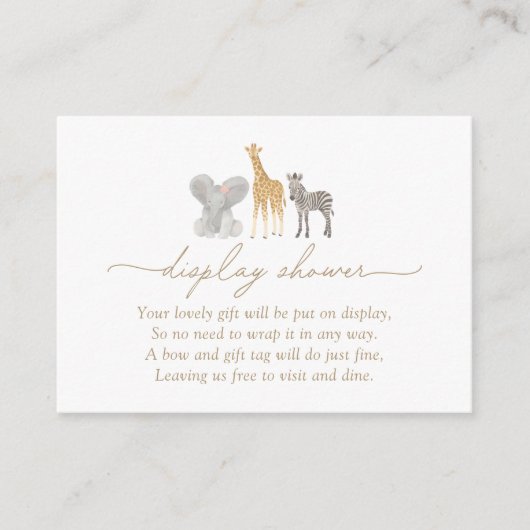 Girl Safari Animals Kinderdusche Begleitkarte (Vorderseite)