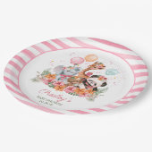 Girl Safari Animals Pappteller (Schrägansicht)