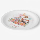 Girl Safari Animals Pappteller (Schrägansicht)