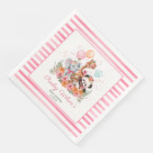 Girl Safari Animals Serviette (Ecke)