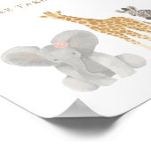 Girl Safari Baby Dusche Babys sind süße Zeichen Poster (Ecke)