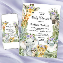 Girl Safari Baby Dusche Lila