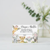 Girl Safari Baby Duschmaschine Windelwischer Ticke Visitenkarte (Stehend Vorderseite)