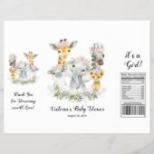 Girl Safari Baby Duschvorrichtung Chip Beutel Wrap Flyer (Vorne)