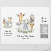 Girl Safari Baby Duschvorrichtung Chip Beutel Wrap Flyer (Vorne)