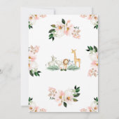 Girl Safari Baby Shower Einladung (Rückseite)