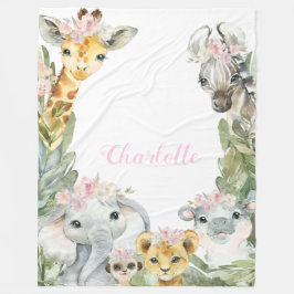 Girl Safari Blanket Fleecedecke